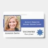 Foto ID Clip Covid Vaccinated 2 Sides ID Badge (Voorkant)