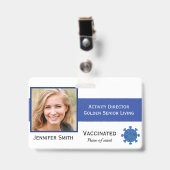 Foto ID Clip Covid Vaccinated 2 Sides ID Badge (Voorkant met clip)
