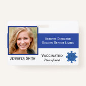 Foto ID Clip Covid Vaccinated 2 Sides ID Badge (Voorkant)