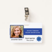 Foto ID Clip Covid Vaccinated 2 Sides ID Badge (Voorkant met clip)