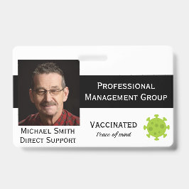 Foto ID Clip Covid Vaccinated 2 Sides ID Badge