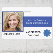 Foto ID Clip Covid Vaccinated 2 Sides ID Badge