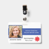 Foto ID Clip Covid Vaccinated 2 Sides ID Badge (Voorzijde met clip)