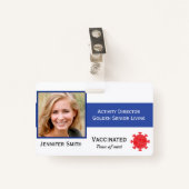 Foto ID Clip Covid Vaccinated 2 Sides ID Badge (Voorkant met clip)