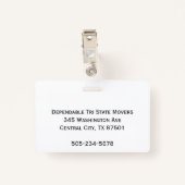 Foto ID Clip Double Sided Personalize Text Badge (Achterkant met clip)