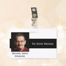 Foto ID Clip Double Sided Personalize Text Badge