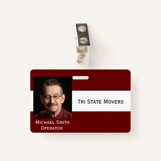 Foto ID Clip Double Sided Personalize Text Badge (Voorkant met clip)