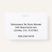 Foto ID Clip Double Sided Personalize Text Badge (Achterkant)