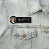 Foto-ID Eenvoudige Slanke Basic Black Business Tit Naamplaatje (In situ)