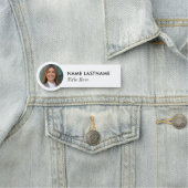 Foto-ID Eenvoudige Slanke Basis Witte Bedrijfstite Naamplaatje (In situ)