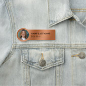 Foto-ID Eenvoudige Slanke Faux Copper Business Naamplaatje (In situ)