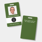 Foto ID Forest Green Naambadge Badge (Voor- en achterkant)