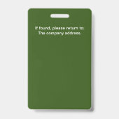 Foto ID Forest Green Naambadge Badge (Achterkant)