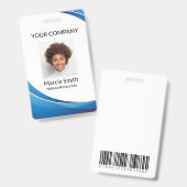 Foto-ID in Blue Wave-stijl Badge (Voor- en achterkant)