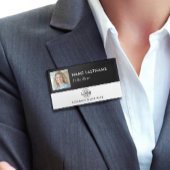 Foto ID Logo Center Zwart Wit Magnetisch Groot Naambadge