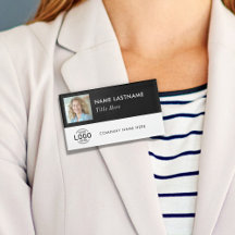 Foto ID Logo Eenvoudig Zwart Wit Magnetisch Groot