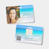 Foto ID Logo Ocean Beach Zee Badge (Voor- en achterkant)