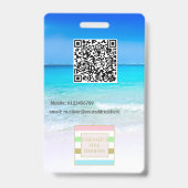 Foto ID Logo Ocean Beach Zee Lanyard Badge (Achterkant)