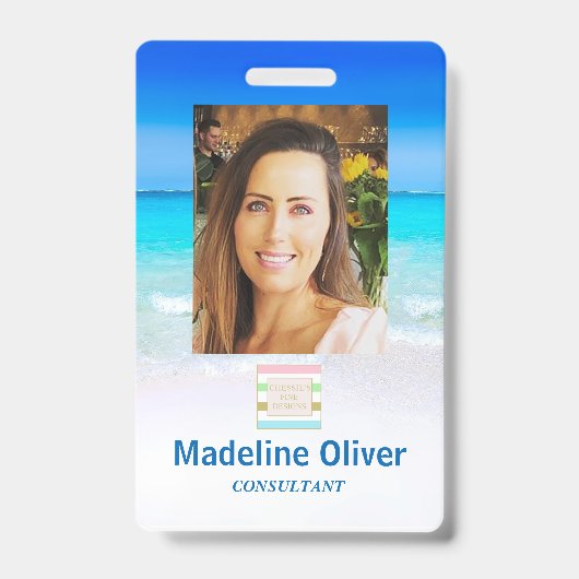 Foto ID Logo Ocean Beach Zee Lanyard Badge (Voorzijde)