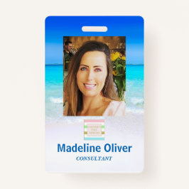 Foto ID Logo Ocean Beach Zee Lanyard Badge