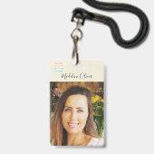 Foto ID Logo QR-code Rustic Lanyard Badge (Voorkant met koord)