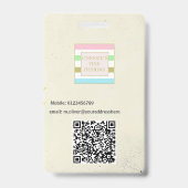 Foto ID Logo QR-code Rustic Lanyard Badge (Achterkant)