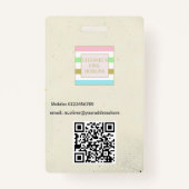 Foto ID Logo QR-code Rustic Lanyard Badge (Achterkant)