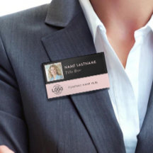 Foto ID Logo Zwart Blush Roze Magnetisch Groot