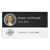 Foto ID Logo Zwart Wit Cirkel Magnetisch Groot Naambadge (Voorkant)