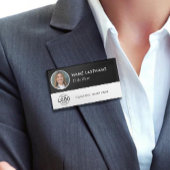 Foto ID Logo Zwart Wit Cirkel Magnetisch Groot Naambadge
