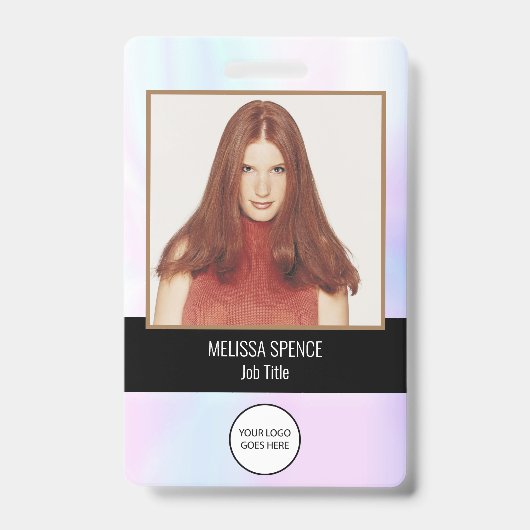 Foto ID Medewerker Logo Iridescent Security Badge (Voorzijde)