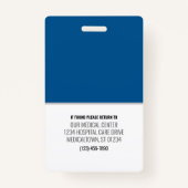 Foto-ID Personeel medisch medewerker Badge (Achterkant)