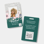 FOTO-ID Personeel VIP PAS Meisjesachtig Glitters B Badge (Voor- en achterkant)