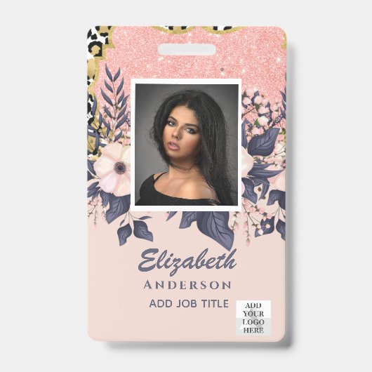 FOTO-ID Personeel VIP PAS Meisjesachtig Glitters B Badge (Voorzijde)