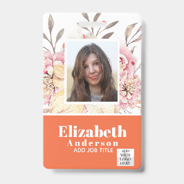 FOTO ID - Personeel VIP Pas - Meisjesachtige Bloem Badge