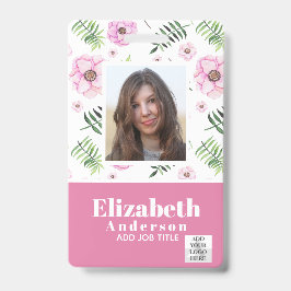 FOTO ID - Personeel VIP Pas - Meisjesachtige Bloem Badge