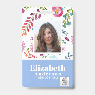 FOTO ID - Personeel VIP Pas - Meisjesachtige Bloem Badge