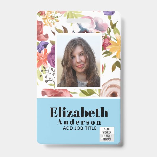 FOTO ID - Personeel VIP Pas - Meisjesachtige Bloem Badge (Voorzijde)