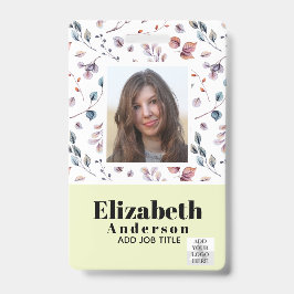 FOTO ID - Personeel VIP Pas - Meisjesachtige Bloem Badge