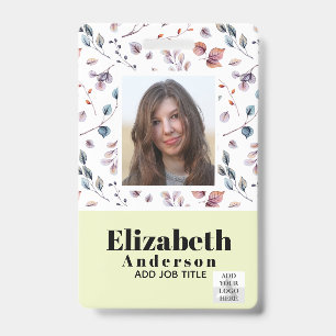 FOTO ID - Personeel VIP Pas - Meisjesachtige Bloem Badge