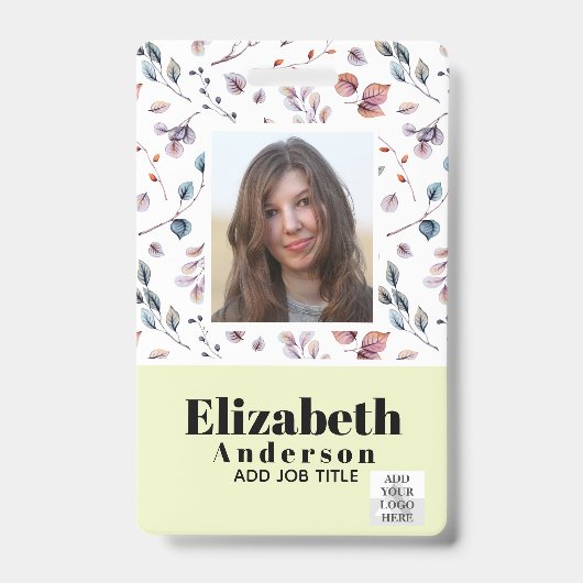 FOTO ID - Personeel VIP Pas - Meisjesachtige Bloem Badge (Voorzijde)