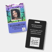 FOTO ID - Personeel VIP Pas Meisjesachtige Dierpri Badge (Voor- en achterkant)