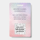 FOTO ID - Personeel VIP Pas Meisjesachtige Glitter Badge (Achterkant)
