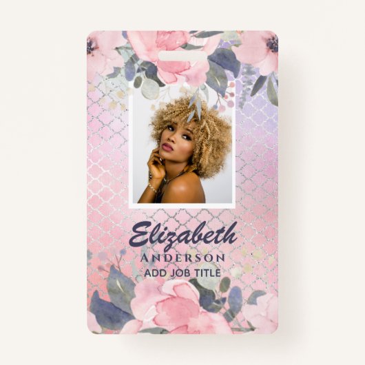 FOTO ID - Personeel VIP Pas Meisjesachtige Glitter Badge (Voorkant)