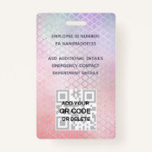 FOTO ID - Personeel VIP Pas Meisjesachtige Glitter Badge (Achterkant)