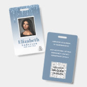 FOTO ID - Personeel VIP Pas Meisjesachtige Glitter Badge (Voor- en achterkant)