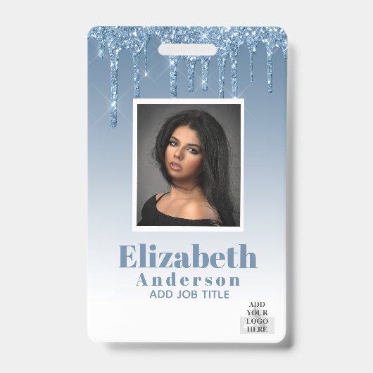 FOTO ID - Personeel VIP Pas Meisjesachtige Glitter Badge (Voorzijde)