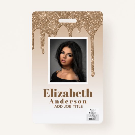 FOTO ID - Personeel VIP Pas Meisjesachtige Glitter Badge (Voorkant)