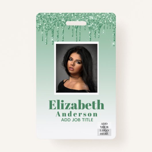 FOTO ID - Personeel VIP Pas Meisjesachtige Glitter Badge (Voorkant)