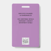 FOTO ID - Personeel VIP Pas Meisjesachtige Glitter Badge (Achterkant)